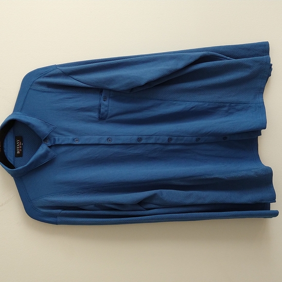 Botany 500 button front dress textured shirt teal blue - Picture 1 of 6